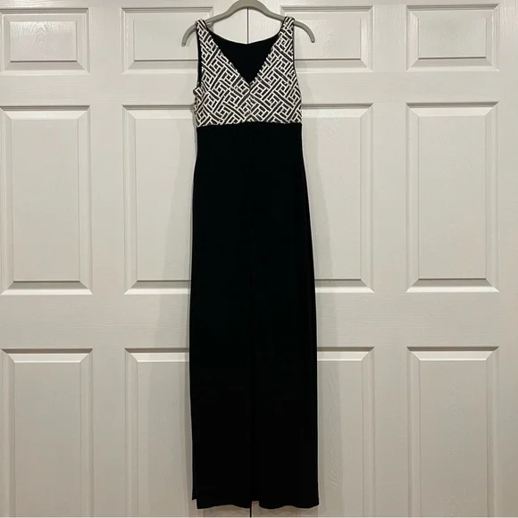 LAUREN RALPH LAUREN EVENING Sequin Bodice Ruched Maxi Gown Womens Size 10 - Picture 2 of 11